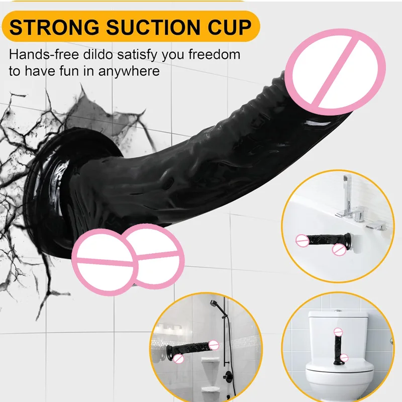Soft Jelly Dildo Testis Realistic Anal Dildo Penis Suction Cup Male Dick Female Masturbation Fidget Toys Sex Toys for Woman/Gay