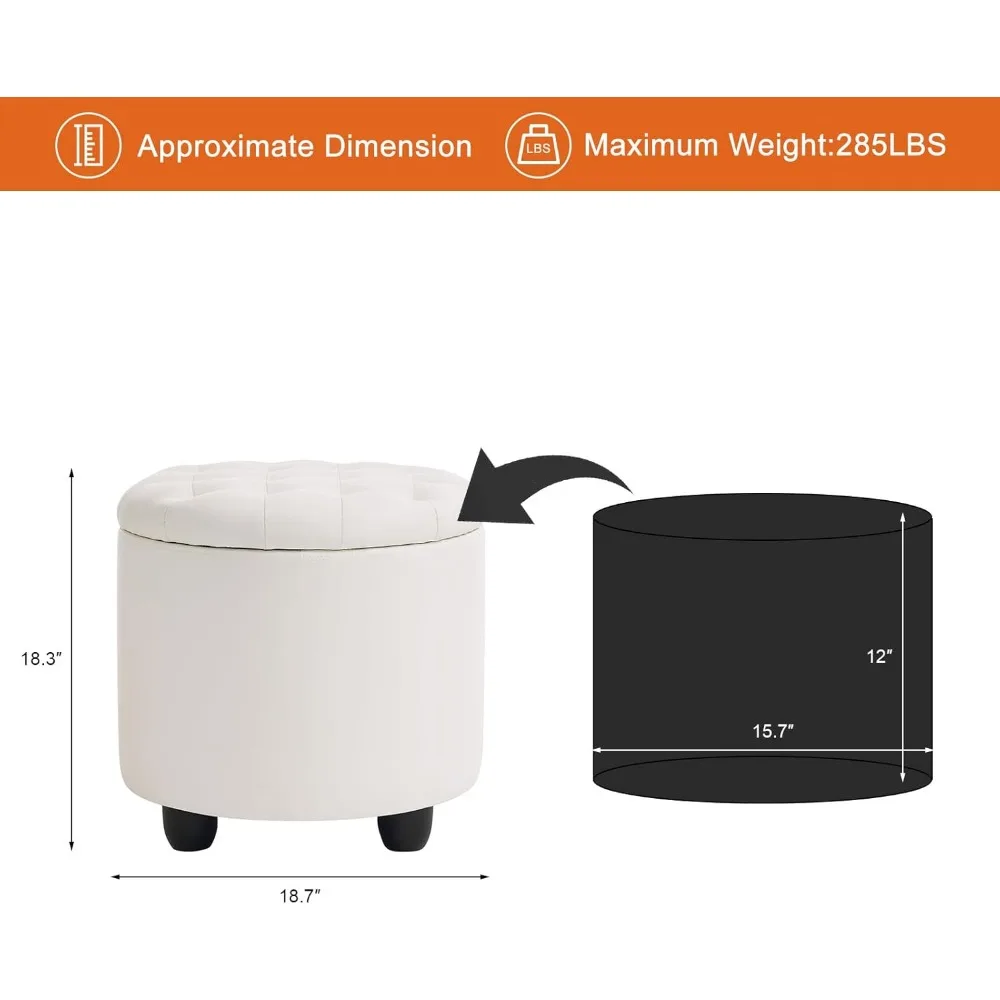 مسند دائري من البولي يوريثان مع تنجيد معنقدة بزر، مسند تخزين، غطاء قابل للإزالة، مسند قدم كلاسيكي #2