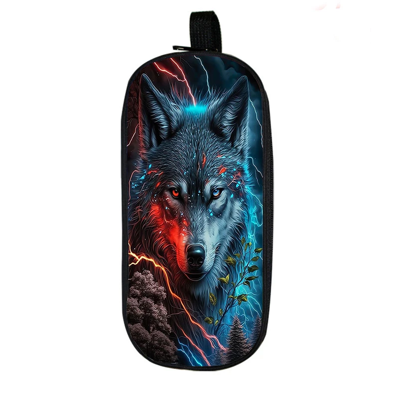 Borsa per penna animale Cosmic Wolf borsa per matite 3D astuccio per matite per bambini scatola per trucco borsa per cancelleria forniture scolastiche custodie per cosmetici di alta qualità