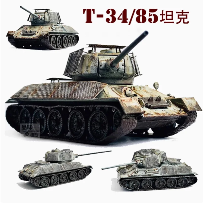

63222 1/72 Scale Soviet T-34/85 Tank Simulation Tracked Tank Model Static Display Collectible Toy Gift Souvenir Decoration