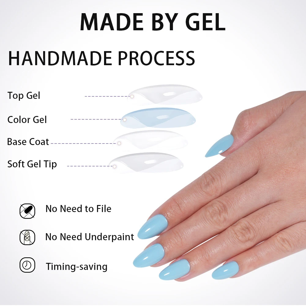 VITAGWX 32pcs Press on Nails Almond Nail Tips Fake Nail Glitter Cat Eye Nail Art Artificial Soft Gel Nails Reusable False Nails view 4