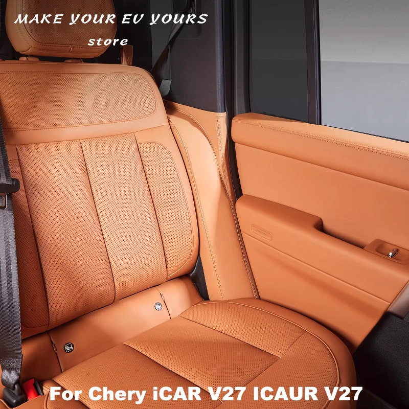 

For Chery iCAR V27 ICAUR V27 2026 C-Pillar Leather Anti Kick Protection Sticker Interior Accessories