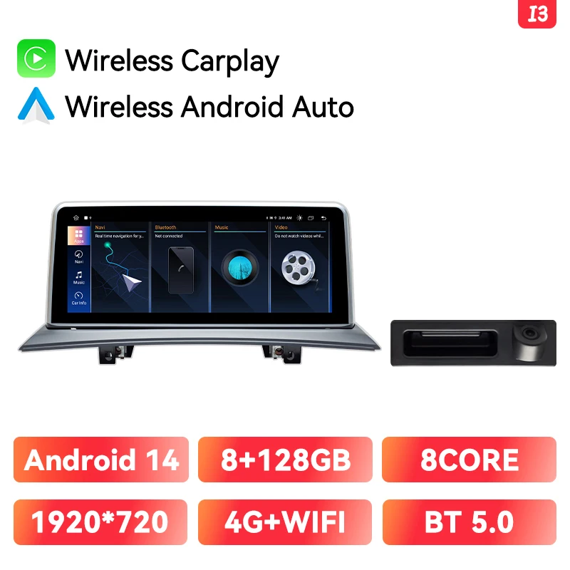 Draadloze CarPlay Android Auto Autoradio Voor BMW X3 E83 2005-2008 Autoradio Navigatie Multimedia GPS 4G WIFI 8Core 128G Stereo