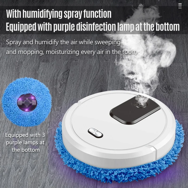 Mopping Machine Wet And Dry Spray Smart Sweeper USB Fully Automatic Cleaning Robot For Remove Dust And Hair
