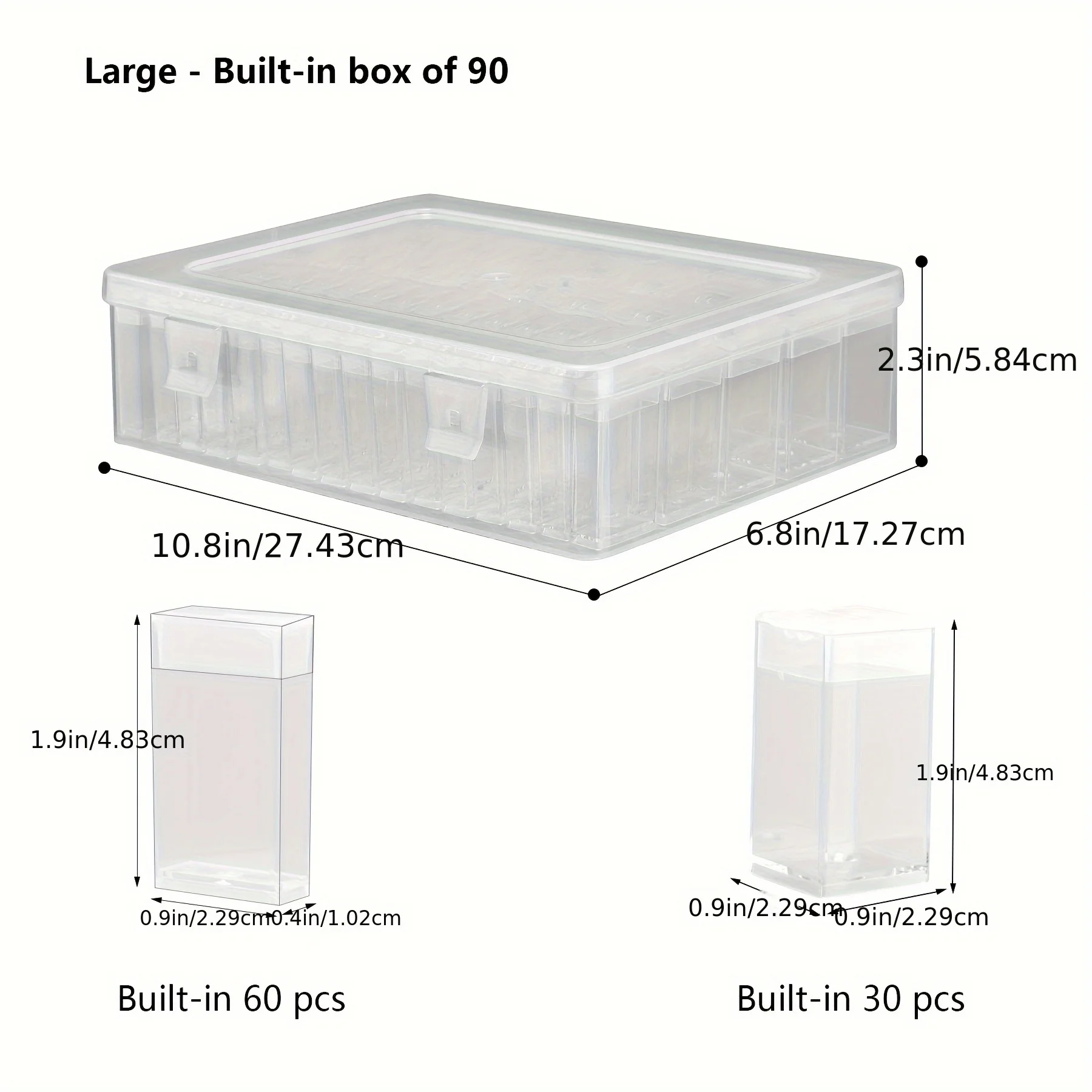 صندوق تخزين بلاستيكي ذو سعة كبيرة 90/56 |   تصميم شفاف، مقصورات مختومة بشكل فردي لأدوات الرسم الماسي،