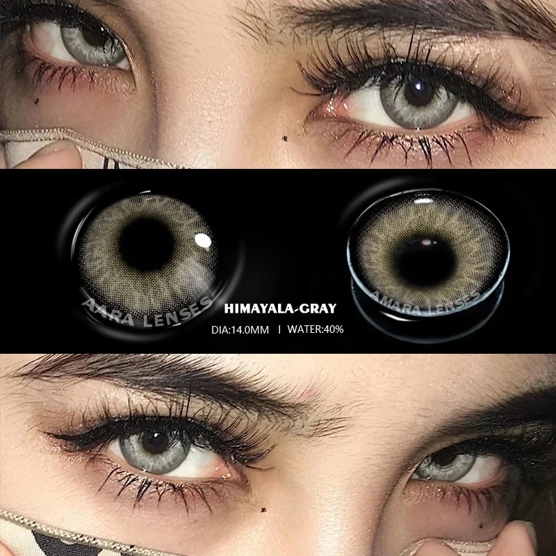 AMARA Natural Colored Contacts Lenses 2pcs Blue Contacts Beautful Pupils Color Contacts Yearly Makeup Green Eyes Contact Lens