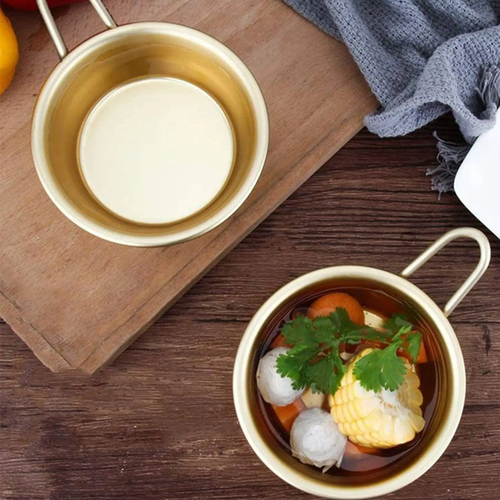 

4PCS Makgeolli Bowls Aluminum Korean Traditional Bowls For Korean Raw Rice Wine-B51B