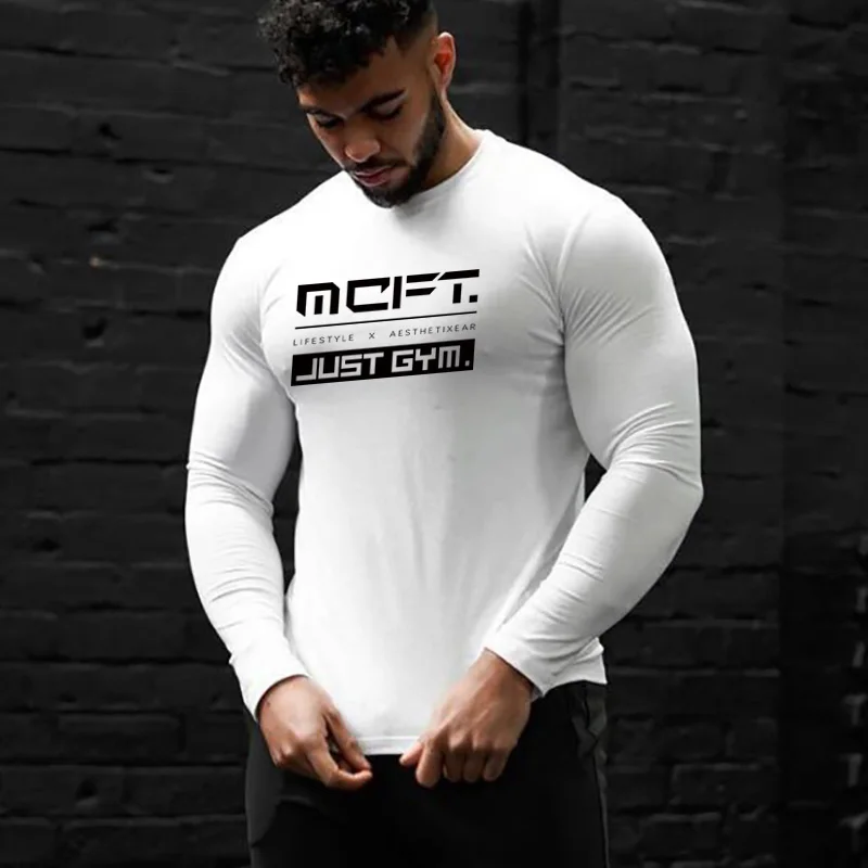 Muscle Guys Fitness cotone manica lunga Sport t-Shirt palestra Running Bodybuilding Training abbigliamento sportivo autunno inverno camicia