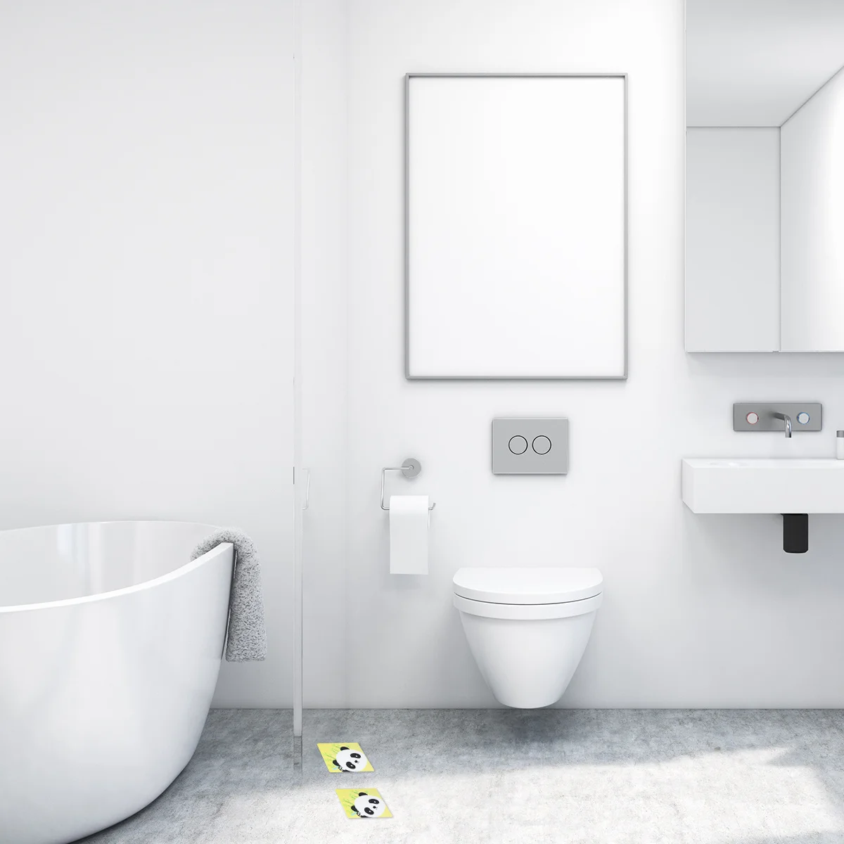 

6Pcs Bathroom Anti-Slip Stickers Non-Slip Bathtub Decals Easy Apply Safety Pasters for Kitchen Balcony Corridor Panda Design