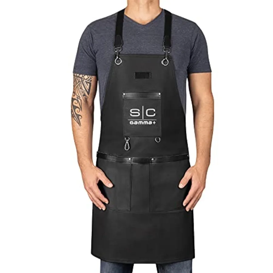 

StyleCraft Heavy Weight Waterproof Professional Barber-Salon Apron Cross Back Strap and Pockets