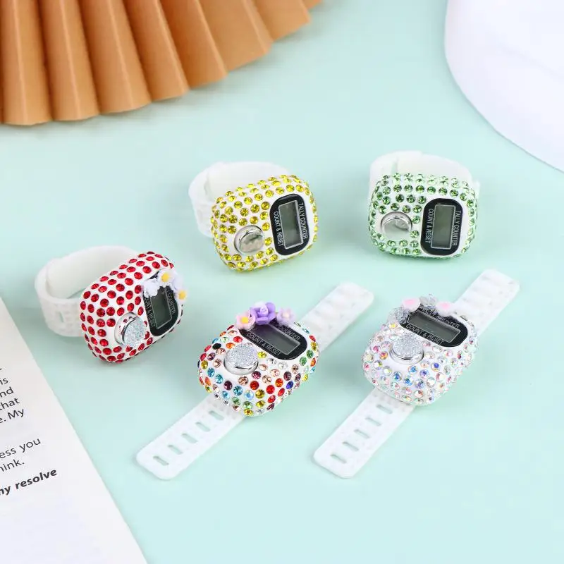Random Electronic Finger Counter Ring With 5 Digit Display For Prayer Bead Counting Workout Repetition Tracking