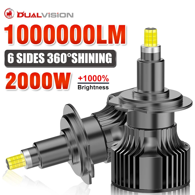 

3D 360 H7 H11 LED Headlight 2000W High Power Canbus Led HB3 9005 6000K H8 HB4 9006 H9 9012 HIR2 Turbo Car Lamp Auto Fog Light