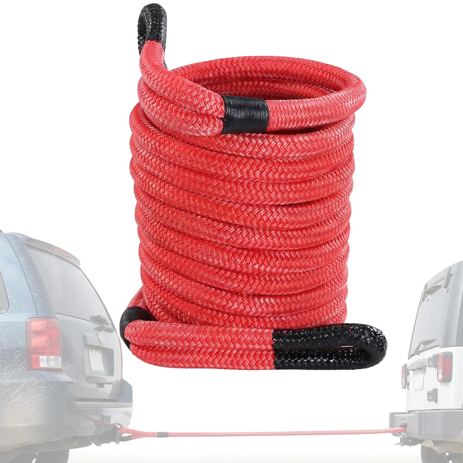 

Высокоэластичные буксировочные ремни с мягкими скобами, комплект для восстановления транспортных средств, прочность на разрыв 33900 фунтов, для буксировки и экстренного использования