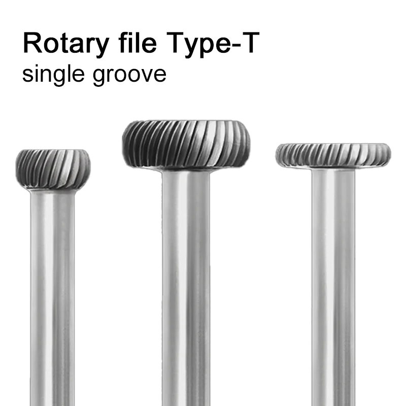 T Type Circular flathead Tungsten Steel Metal Arc Flat Head Grinding Head Milling Cutter Carbide Rotary File