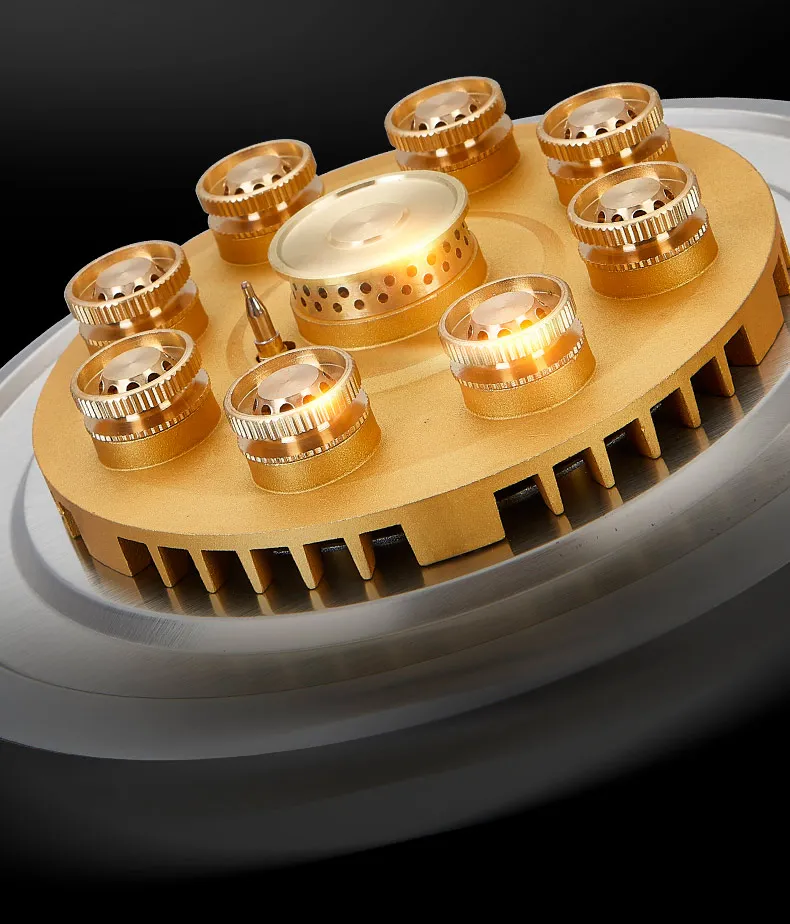 Portable Electric 5.2kW Single Gas Stove Energy-Saving Flameout Protection Household Nine Head Burner Stainless Steel Countertop