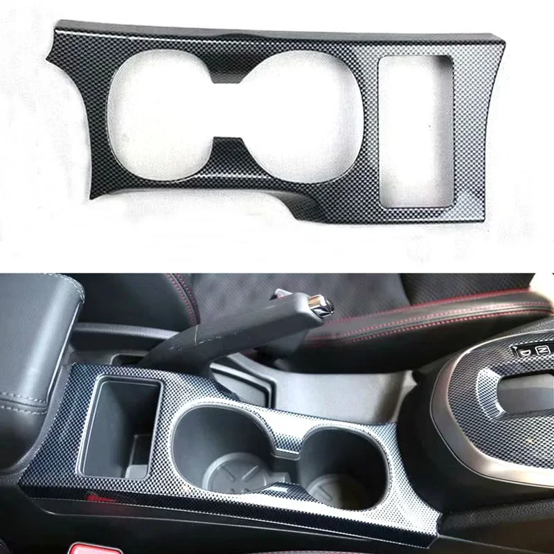 

For Nissan Qashqai 2016 Left Hand Drive Car Central Console Water Cup Holder Panel Frame Cover Trim Sticker Carbon Fiber Style