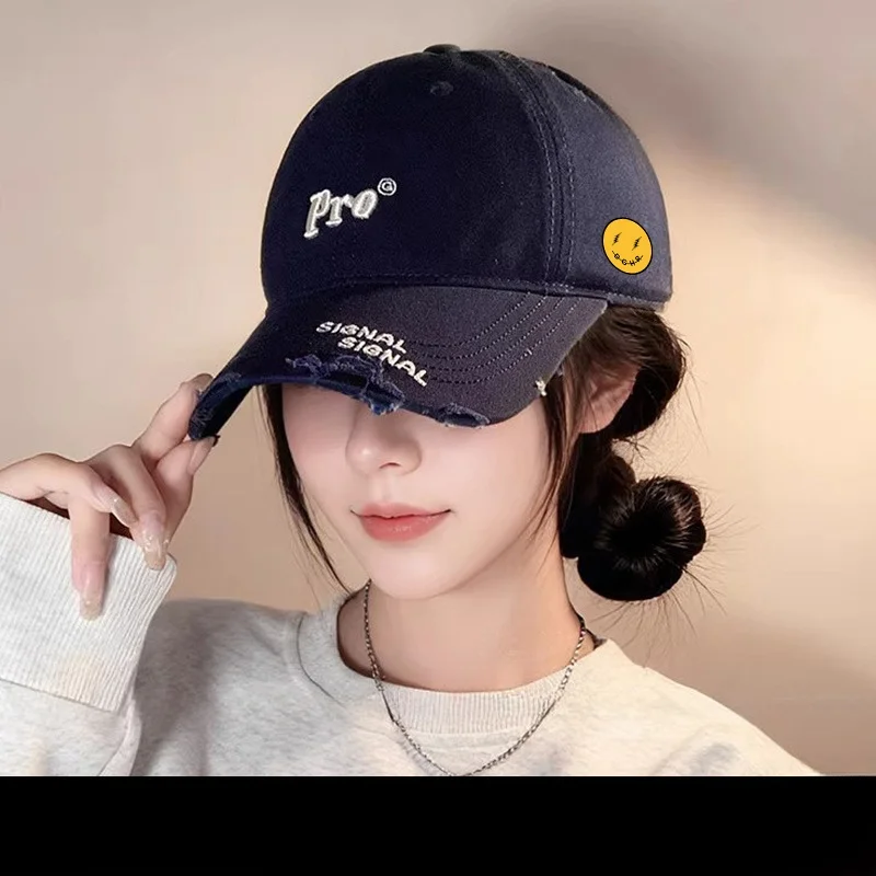 女性用小型野球帽春夏用つば広帽子顔痩せ効果のあるダックビルサンシェードユースコットンキャップオールシーズン対応