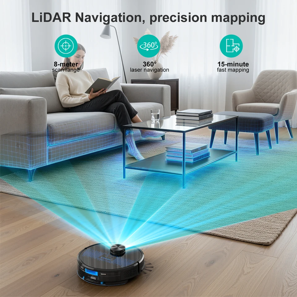 Lubluelu SL60D Robot Vacuum and Mop Combo - 4500Pa Suction