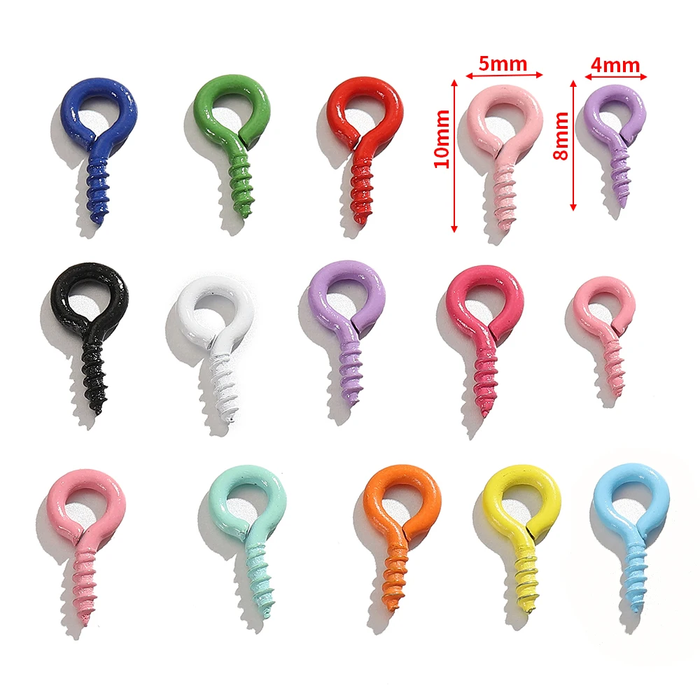 100pcs Small Spiral Sheep Horn Screws Miniature Tiny Eye Pins Hooks for DIY Pendant Jewelry Making Accessories Wholesale
