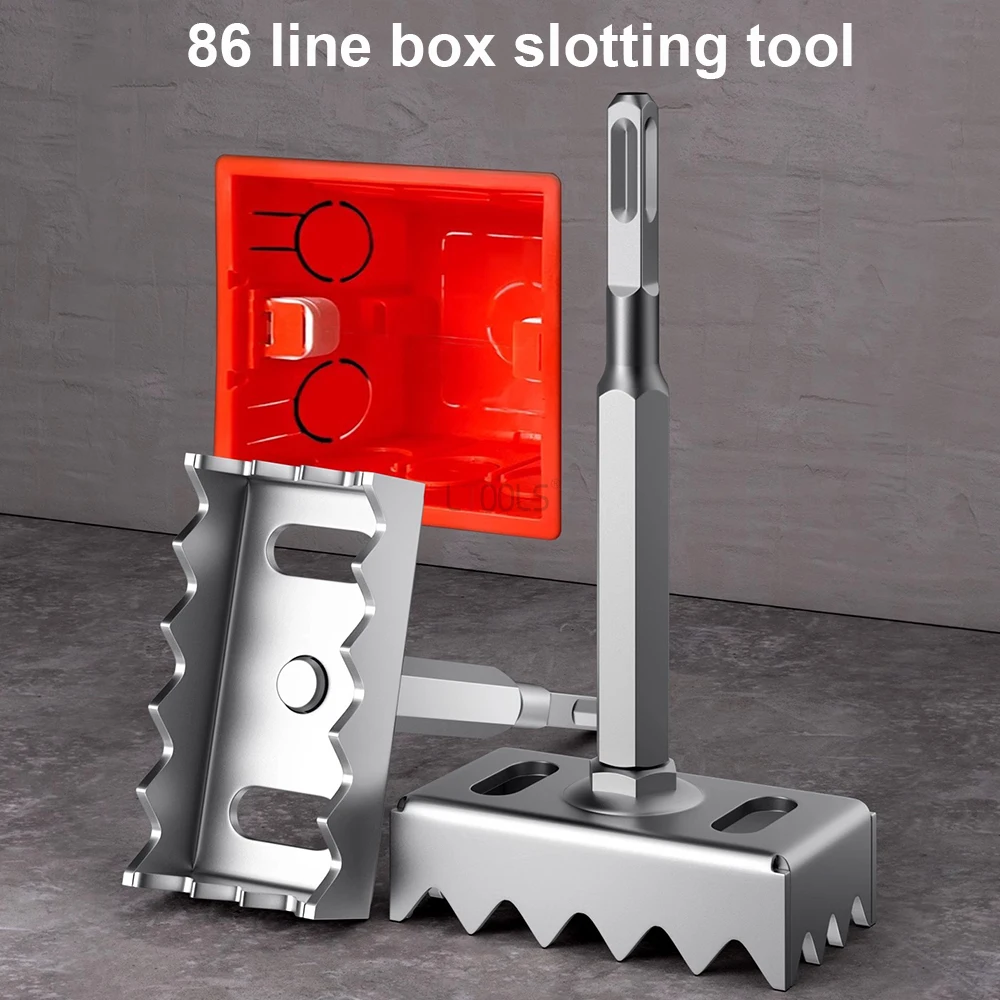 

1pcs Electrician 86 Wire Box Special Hammer Drilling Tool Wall Quick Square Puncher with Hard and Wear resistant Drill Bit