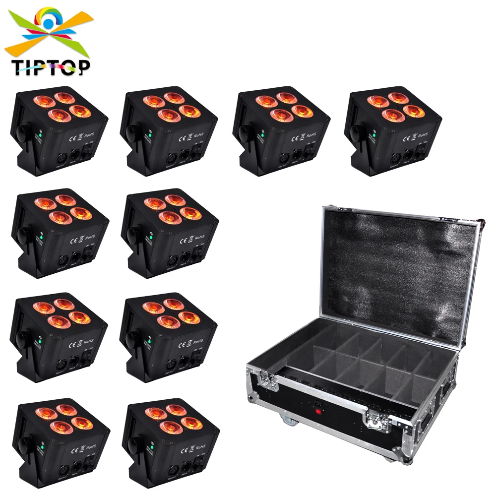 

Factory Price-Freeshipping 4X18W RGBWA Purple MINI 2.4G Remote Wireless DMX 512 Battery Led Slim Par Light 6/10 Channels