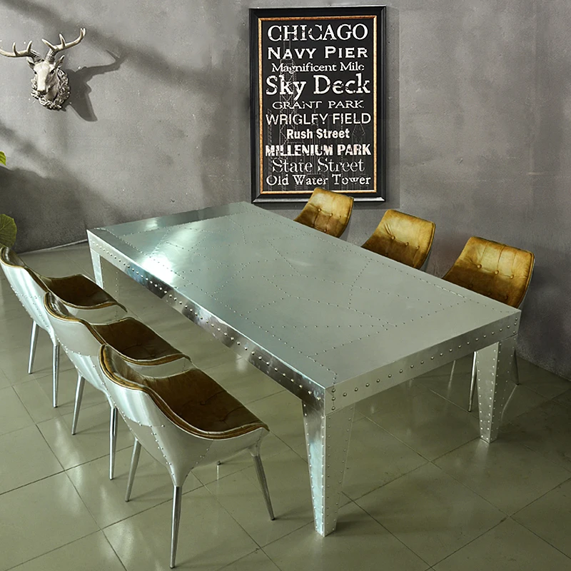 

LOFT industrial wind aluminum metal rectangular conference desk