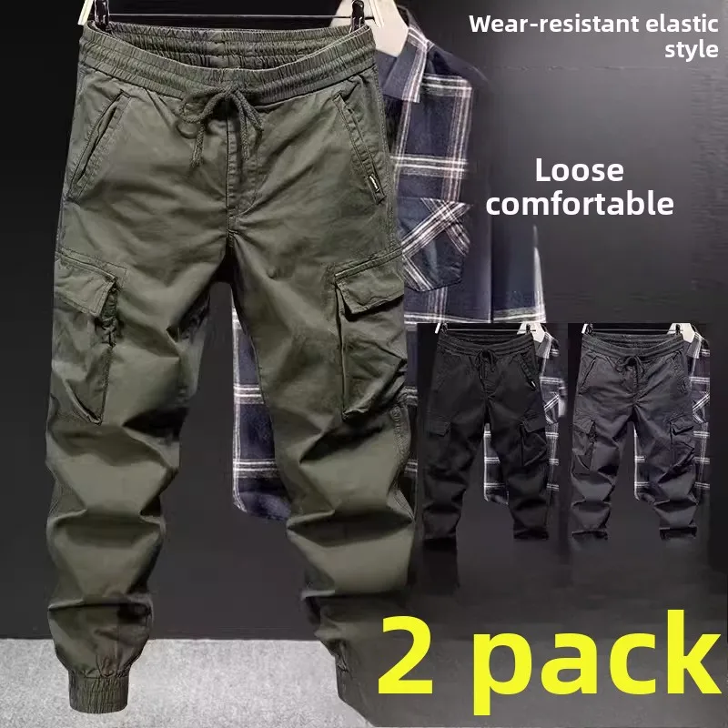 

Повседневные рабочие брюки из чистого хлопка в американском стиле ретро, мужские весенне-осенние износостойкие брюки с манжетами Dir Multi ket