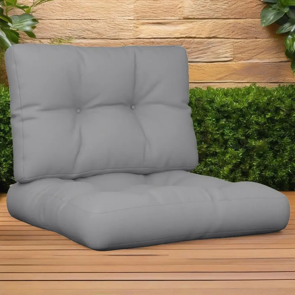 

Set of 2 Gray Fabric Pallet Cushions for Outdoor Seating - Perfect for Patio Furniture