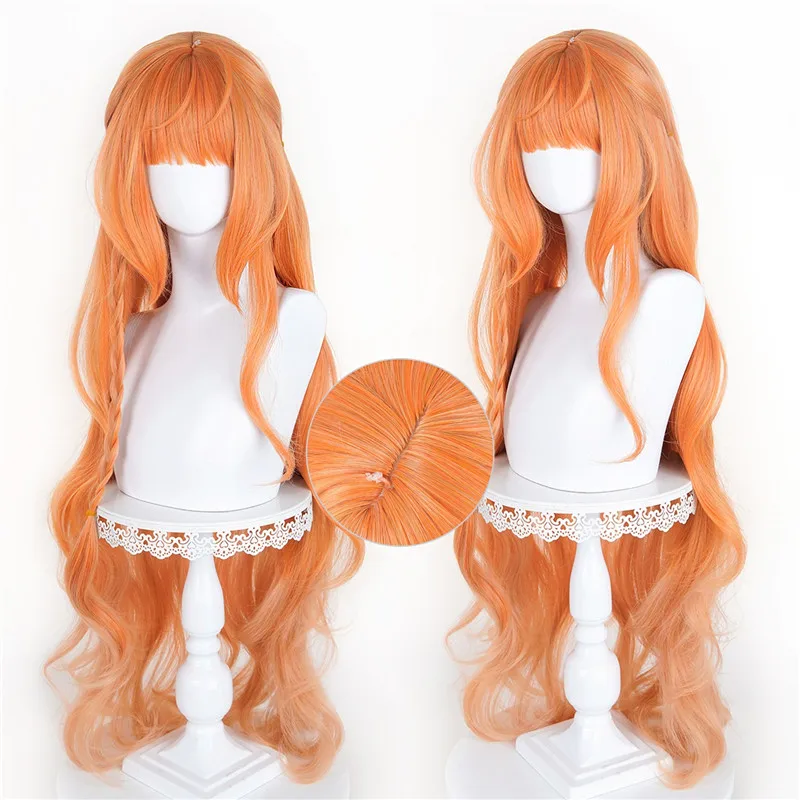 Already Styled Hinagiku Kayo Cosplay Wig Women Long Curly Wavy Orange Gradient Heat Resistant Hair Anime Cosplay Wigs