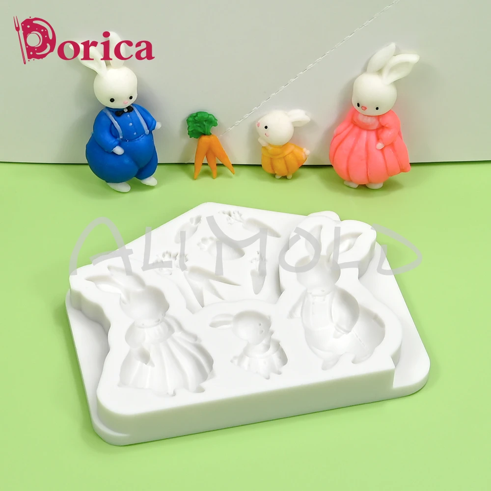 Królik/marchewka kremówka silikonowe formy DIY wielkanocna forma na czekoladki żywica glina Model narzędzie do dekorowania ciast kuchenne akcesoria do pieczenia — zdjęcie 4