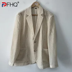 PFHQ Checkered Perspective Square Designer Blazers Men's Versatile Advanced Original Sun Protection Niche Jackets Summer 21Z4652