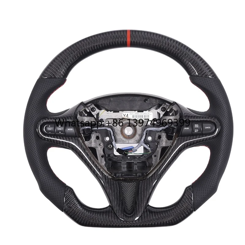 For Honda 10 Generation Civic Custom Alcantar Led Carbon Fiber LED Steering Wheel Racing Wheel Convertible