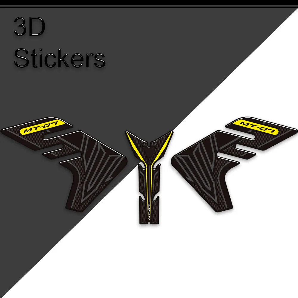 For MT07 MT 07 SP MT-07 Motorcycle Tank Pad Grips 3D Stickers Decals Protector Gas Fuel Oil Kit Knee 2018 2019 2020 image 3