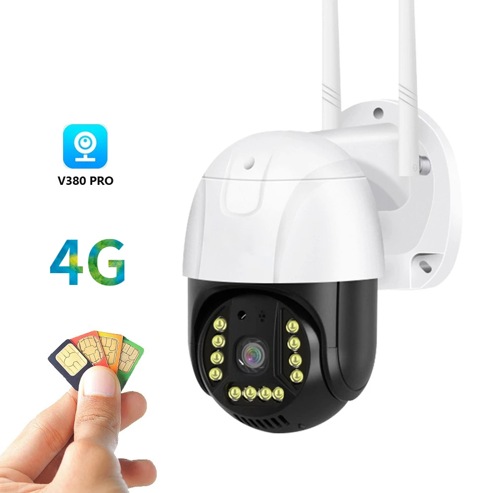 

Outdoor Surveillance Camera 4G Gsm Sim V380 Pro 1080p Cloud 4x Zoom Ip66 Security Protection Wireless Ip Cctv