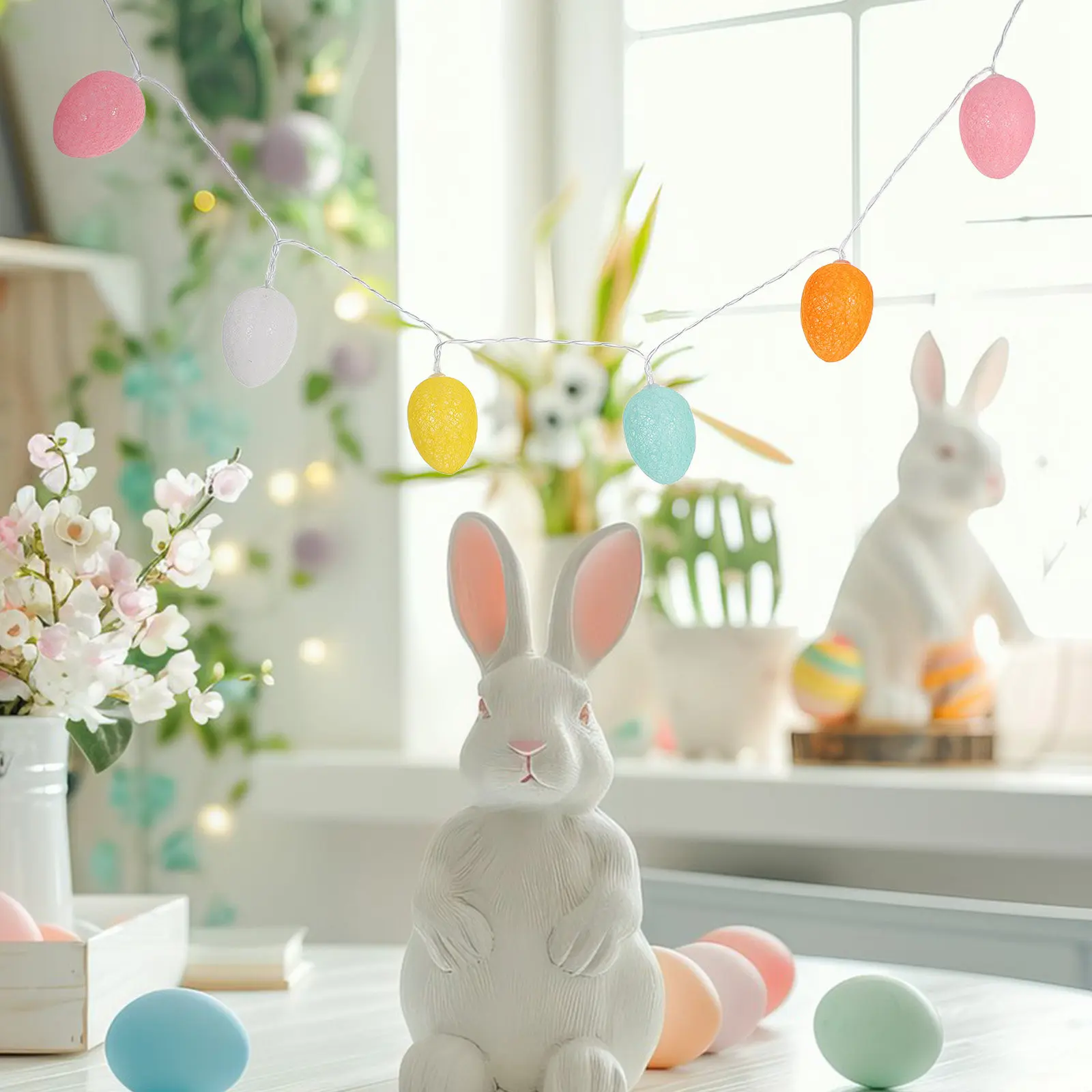 

Festive LED Easter Egg String Lights Battery Operated Cute Egg Shape Decoration for Easter Party Window Tree Outdoor Indoor