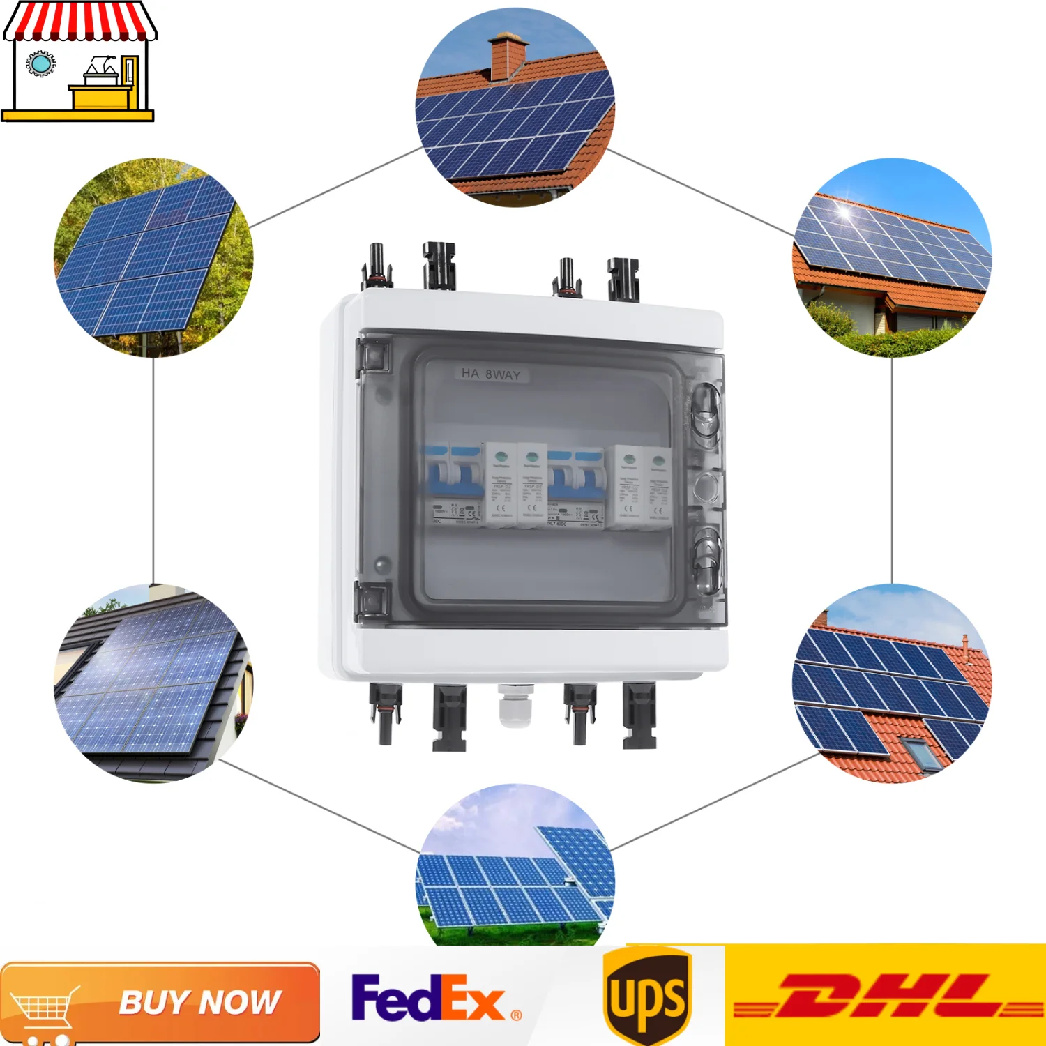 

DC 1000V 40A Solar Combiner Box| 2 Input 2 Output Solar Photovoltaic Box | Solar Panels, Solar Disconnect Switch Circuit Breaker