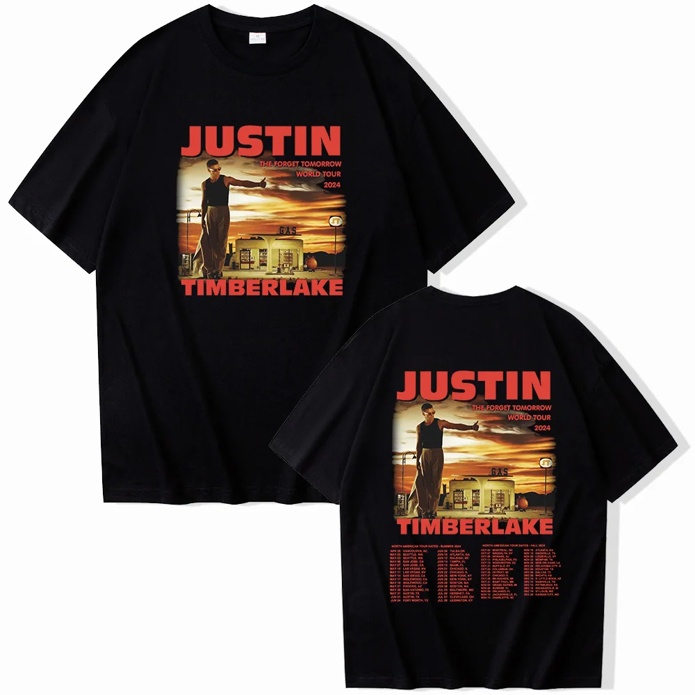 2024 Justin Timberlake Tour Summer T-Shirts Unisex Harajuku O-Neck Short Sleeve Shirts Commemorative Shirt