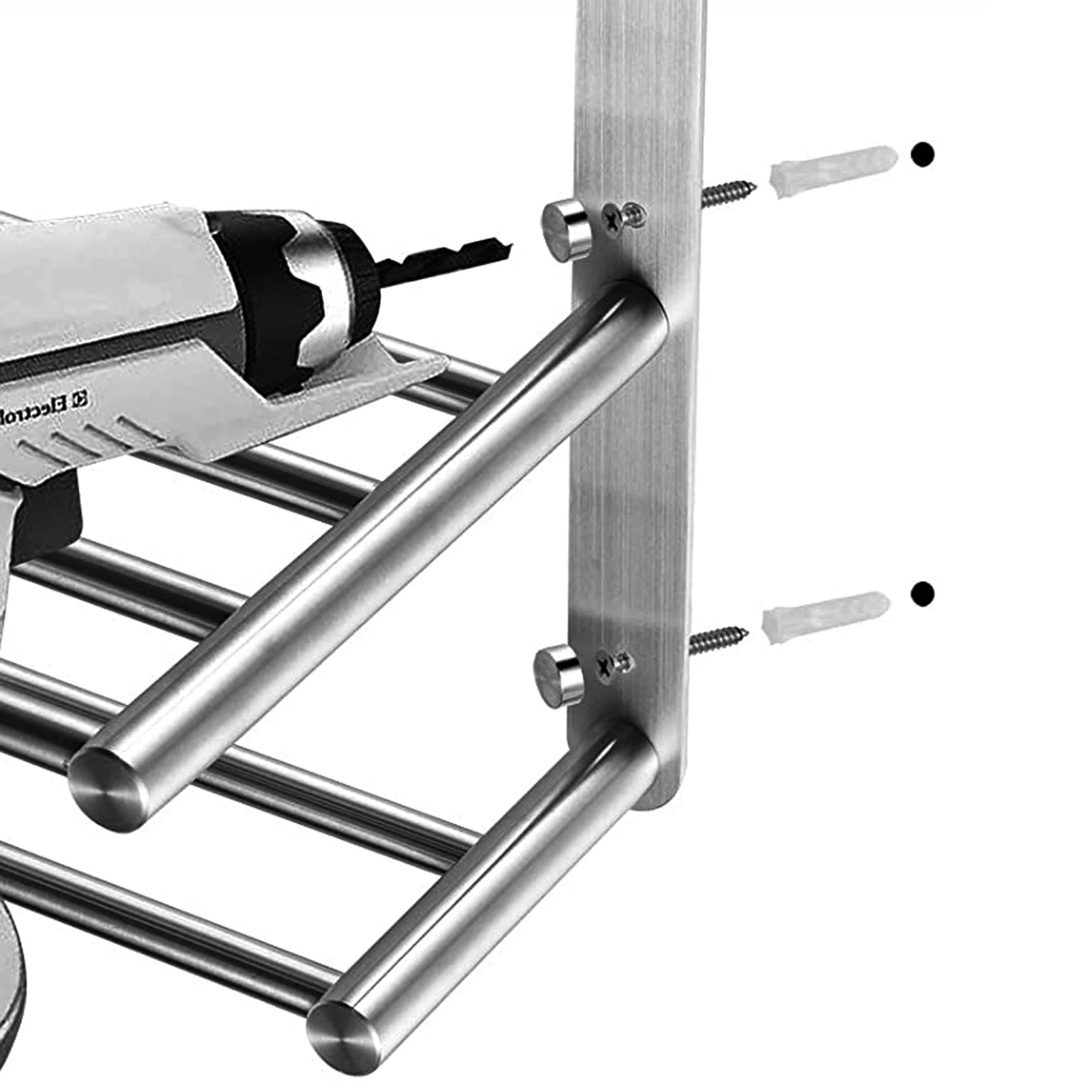 Wall Mounted Towel Rack, Stainless Steel Towel Rack, Modern Silver Towel Rack Suitable for Mounting In the Kitchen, Bathroom,