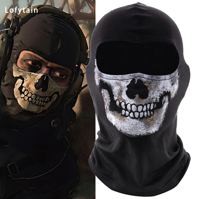 

Lofytain COD:MW2 Ghost Skull Balaclava Ghost Simon Riley Face War Game Cosplay Mask Protection Skull Pattern Balaclava Mask