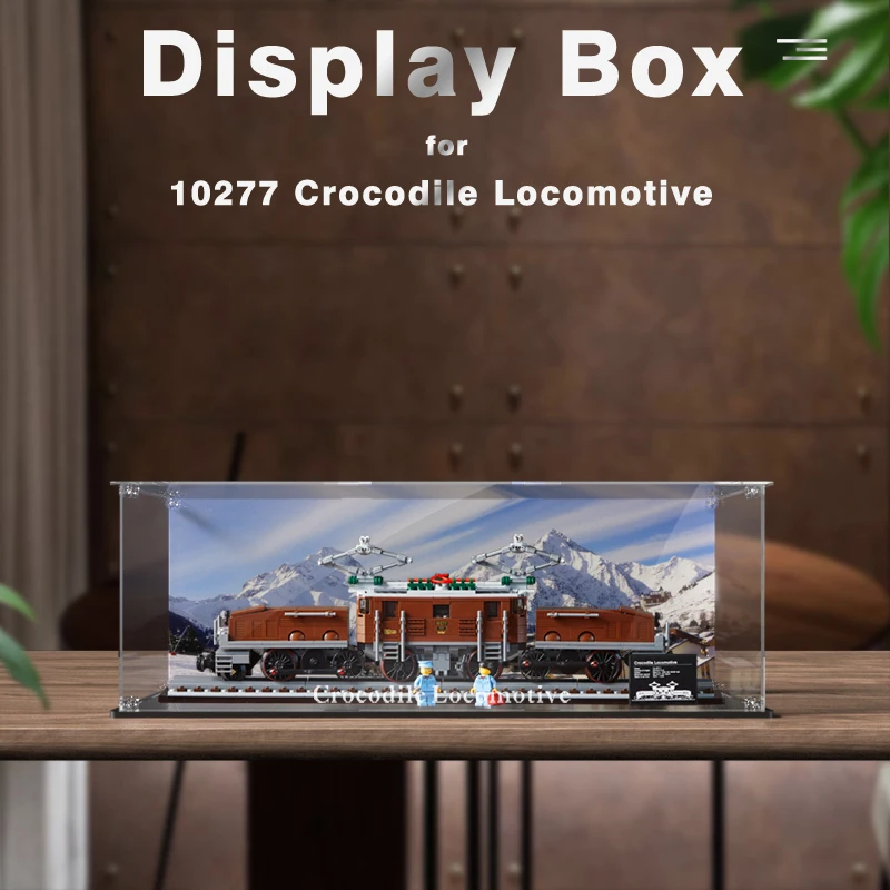 Acrylic Display Box for Lego 10277 Crocodile Locomotive Dustproof Clear Display Case (Toy Bricks Set not Included)