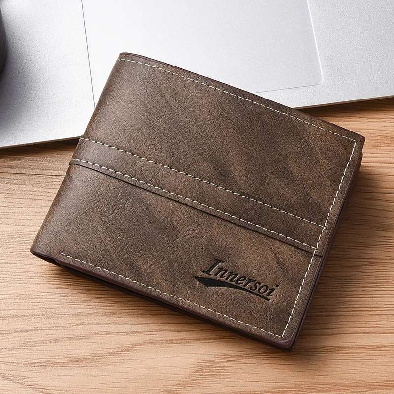 Hohe Qualität Retro Männer Brieftasche Zipper Münzfach Karte Halter Neue Kurze Männliche Geldbörsen Luxus Foto Halter Kleine Herren Kupplung Brieftasche