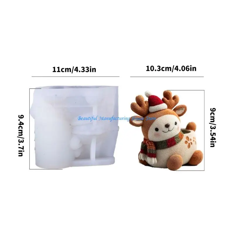 E56A المهنية الأيائل شكل قالب الغراس الراتنج قوالب خرسانة سيليكون الملمس الزهرية قوالب مناسبة للمشاريع الحرفية #6