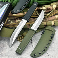 CS SanMei Stainless Steel Fixed Blade Knife Pocket Knife with Textured Grip, Jungle Expeditions, Camping Utility, Hiking