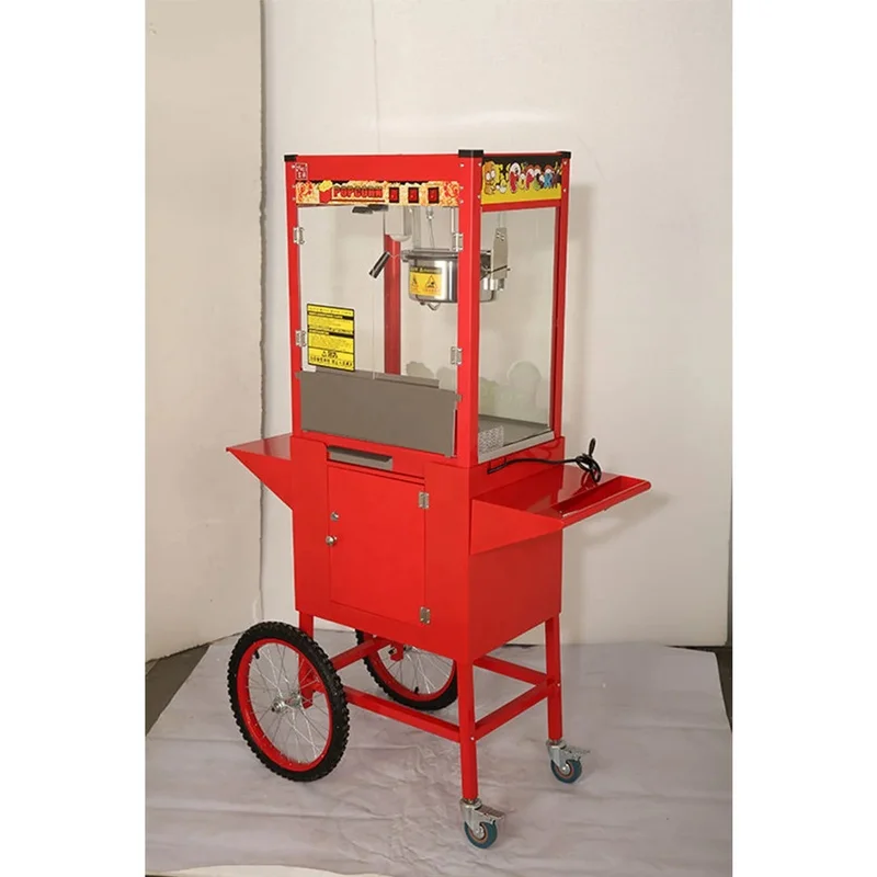 High Productivity Popcorn Machine With Cart Commercial Popcorn Mini Machine for Making Carame