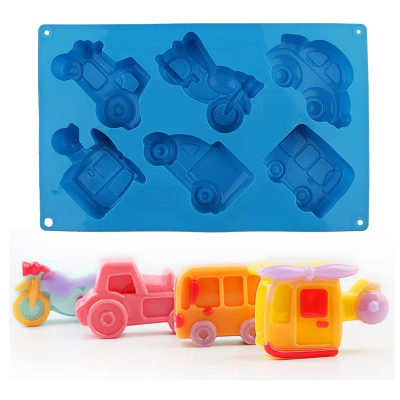 Car Soap Silicone Mold 3D Vehicles Motorcycle Jello Crayon Mould For Cake Decoration Ice Cube Tray Kitchen Accessories Tools