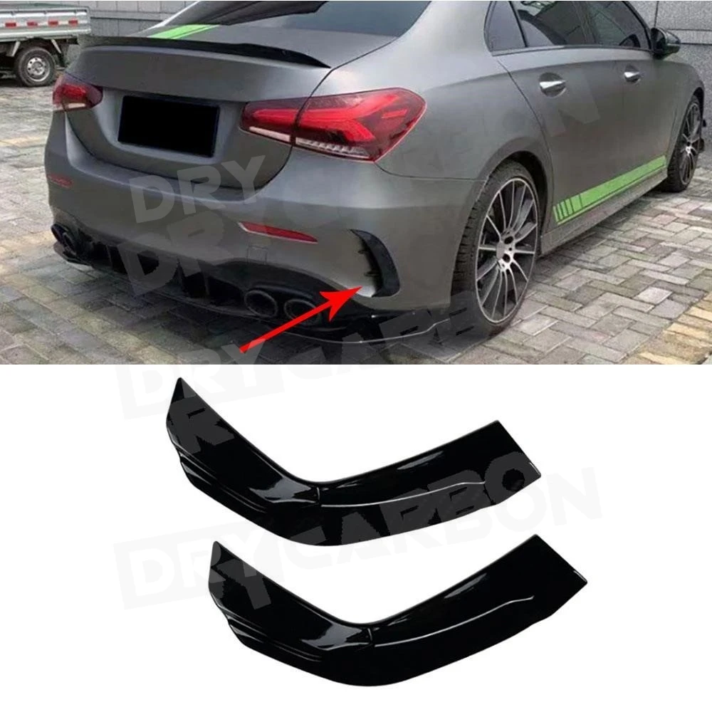 Car Bumper Lip Side Splitters Spoiler Flaps Apron for Benz A Class W177 V177 A35 A45 AMG Sedan Hatchback 2019-2023