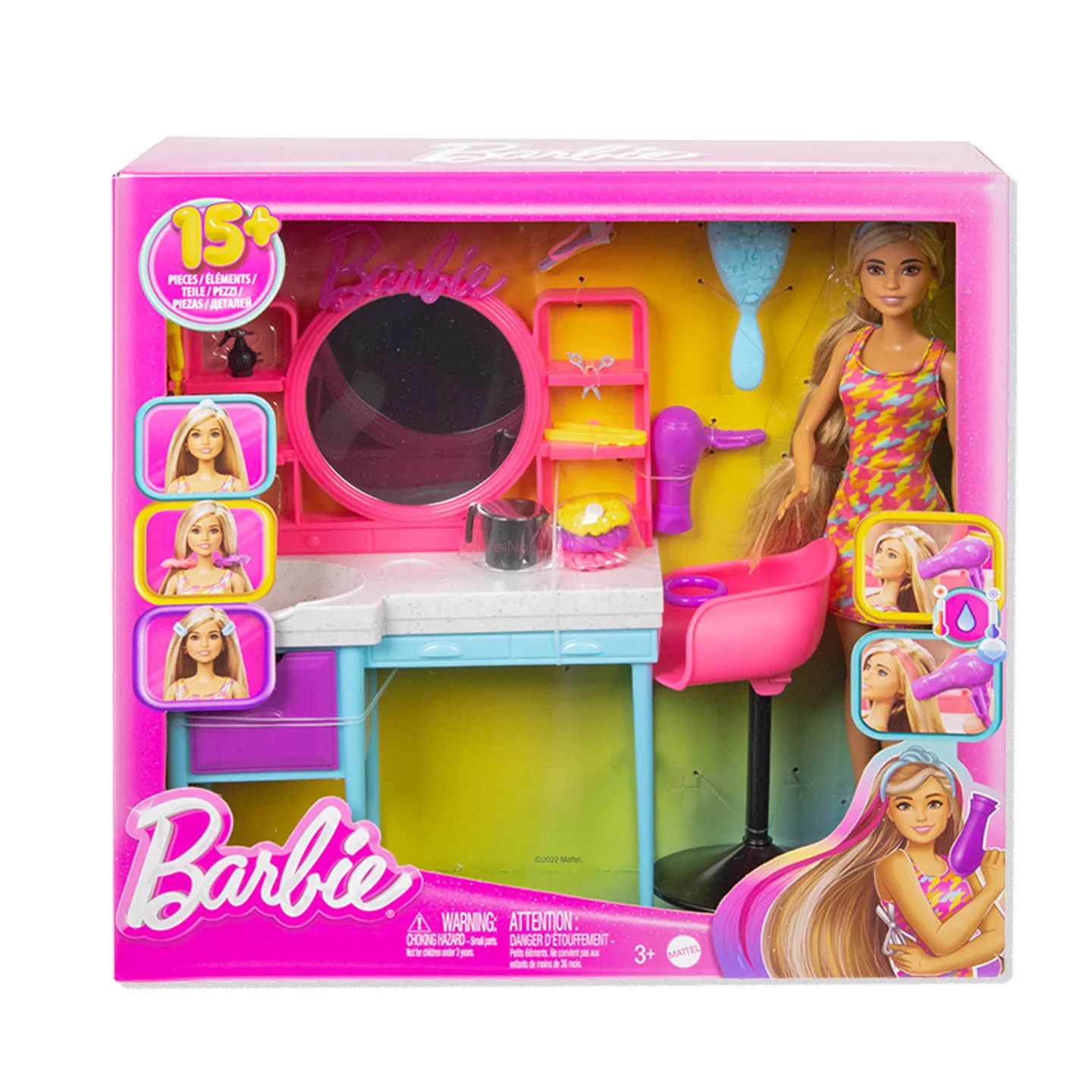 [In Stock] Barbie Hair Salon Stylist Set Play Toy Girl Birthday Gift Doll Professional Experience Dressing Genuine Model