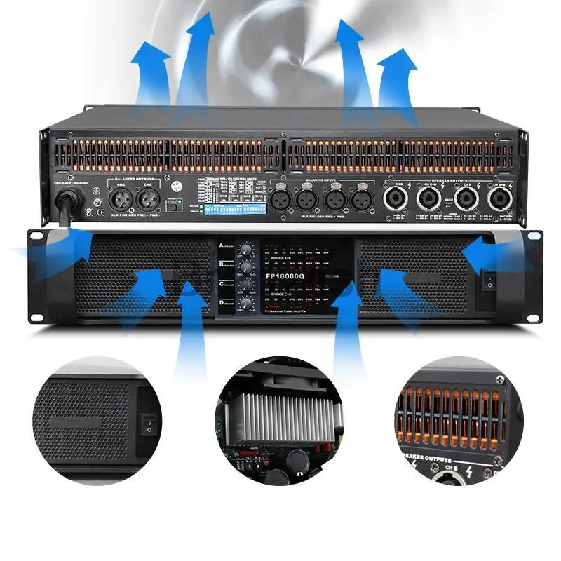 1350/2350W  Power Amplifier 2/4 Channel Line Array Sound System Professional Audio 2U Post Amp For Stage Home Theather DJ