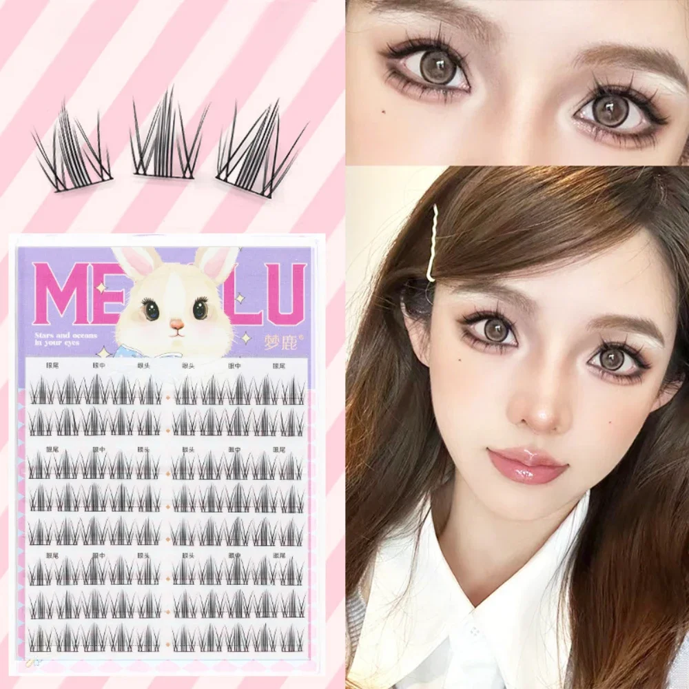 DIY Clusters False Eyelashes Clusters Extensions Individual Lashes Cluster Natural Segmented Eyelashes Korean Bunny Eye Makeup