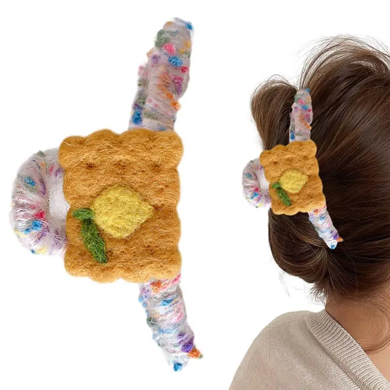 Autumn Hair Clips Plush Clips Shark Plus Size Hair Claws Large Barrettes Crab Hair Clips Plush Hair Claw Faux Furry Claw Clip